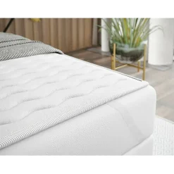 Lit continental Baltimore 173, Double, Marron, Tissu, Disponible