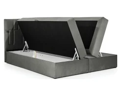 Lit continental Baltimore 143, Double, Rouge, Tissu, Disponible