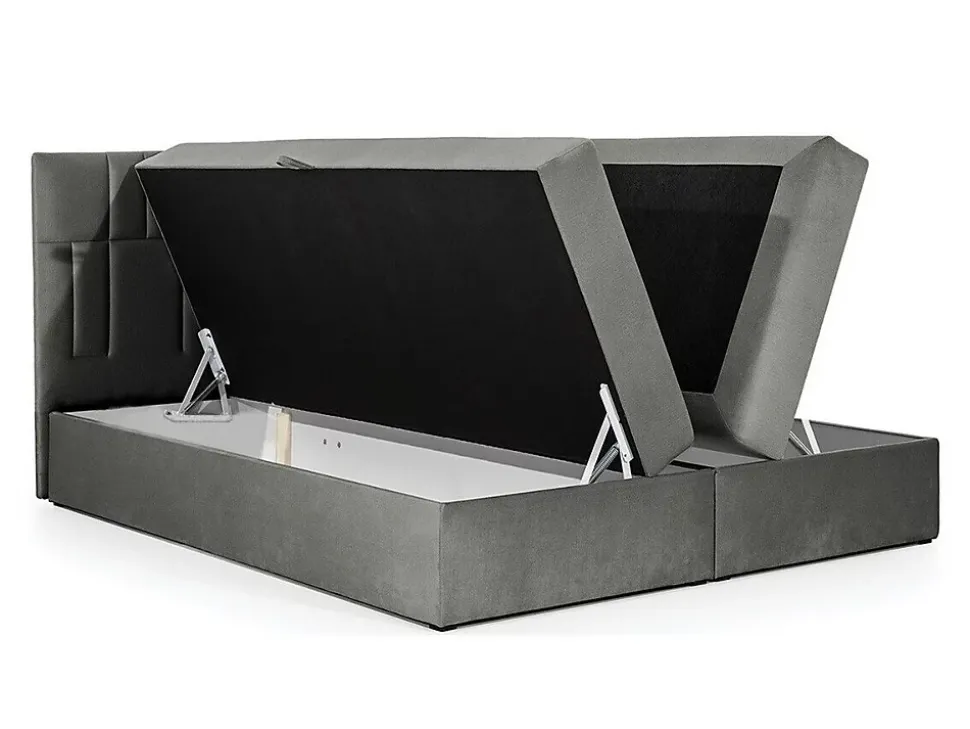 Lit continental Baltimore 143, Double, Rose, Tissu, Disponible