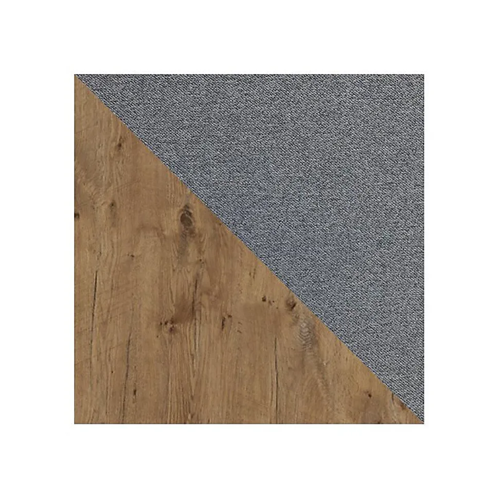 Lit continental Baltimore 190, Double, Gris, Tissu, Disponible