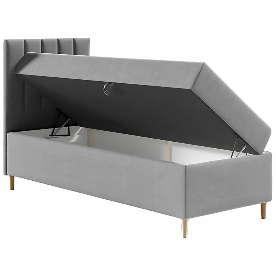 Lit continental Baltimore 170, Unique, Rouge, Faux cuir, Disponible