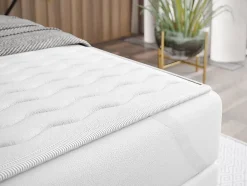 Lit continental Baltimore 133, Double, Rouge, Tissu, Disponible