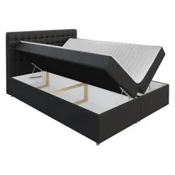 Lit continental Baltimore 115, Double, Blanc, Faux cuir, Disponible