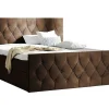 Lit continental Baltimore 161, Double, Marron, Tissu, Disponible