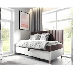 Lit continental Baltimore 165, Unique, Pourpre, Faux cuir, Disponible