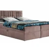 Lit continental Baltimore 143, Double, Rose, Tissu, Disponible