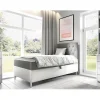 Lit continental Baltimore 171, Unique, Gris, Faux cuir, Disponible