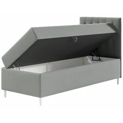 Lit continental Baltimore 171, Unique, Gris, Faux cuir, Disponible