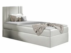 Lit continental Baltimore 179, Unique, Brun clair, Faux cuir