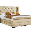 Lit continental Baltimore 187, Double, Brun clair, Tissu, Disponible