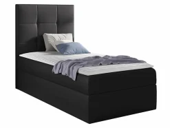 Lit continental Baltimore 180, Unique, Gris, Faux cuir, Disponible