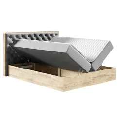 Lit continental Baltimore 182, Unique, Rose, Tissu, Disponible