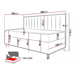 Lit continental Baltimore 165, Unique, Turquoise, Faux cuir