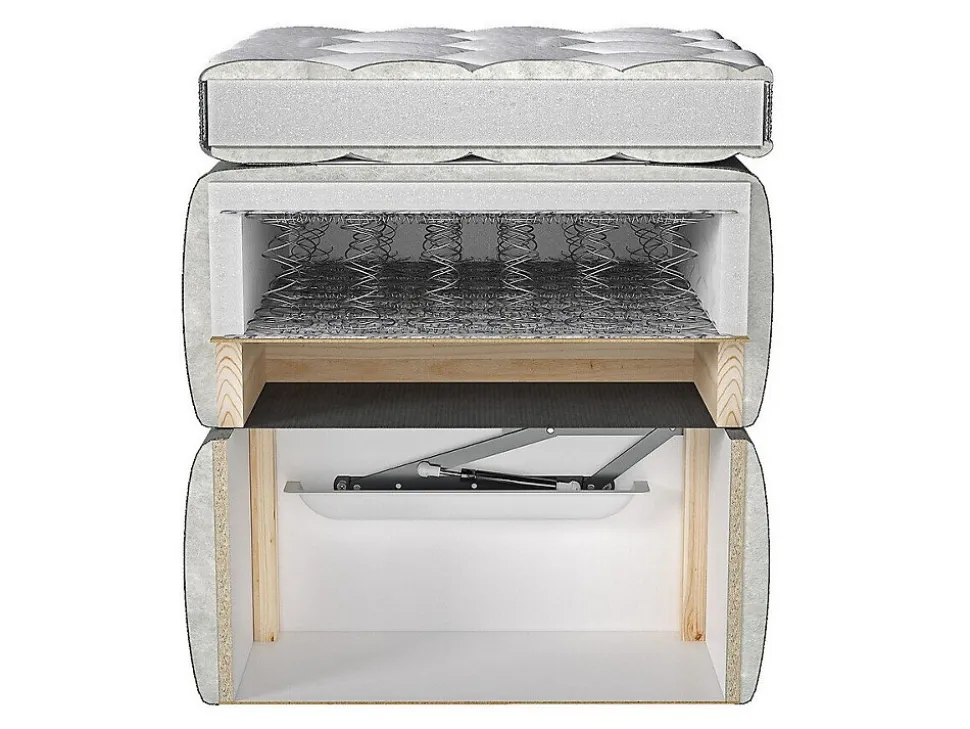 Lit continental ComfiDream 156, Double, Brun clair, Tissu, Disponible