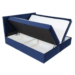 Lit continental Comfivo 225, Double, Gris, Tissu, Disponible