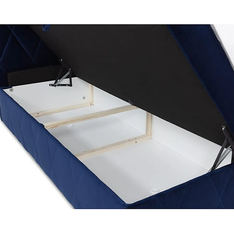 Lit continental Comfivo 225, Double, Gris, Tissu, Disponible