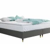 Lit continental Logan 109, Double, Gris, Tissu, Disponible