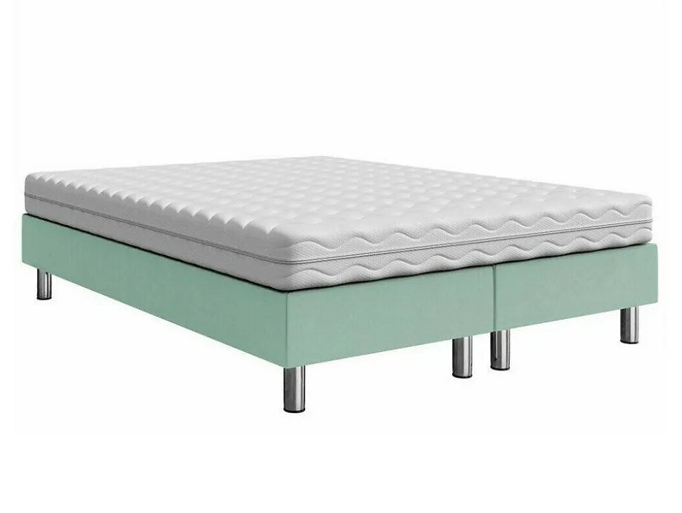 Lit continental Logan 101, Double, Turquoise, Tissu, Disponible