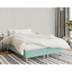 Lit continental Logan 101, Double, Turquoise, Tissu, Disponible