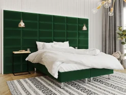 Lit continental Logan 101, Double, Vert, Tissu, Disponible