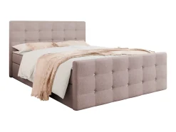 Lit continental Memphis 113, Double, Rose, Tissu, Disponible