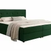 Lit continental Memphis 114, Double, Vert, Tissu, Disponible