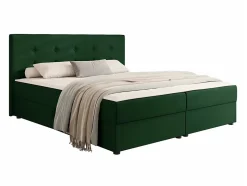 Lit continental Memphis 114, Double, Vert, Tissu, Disponible
