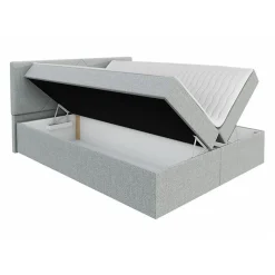 Lit continental Memphis 117, Double, Bleu, Tissu, Disponible