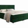 Lit continental Memphis 116, Double, Vert, Tissu, Disponible