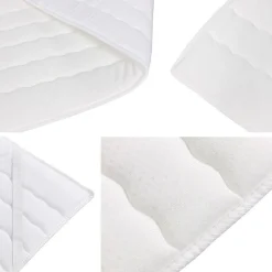 Lit continental Pomona 115, Double, Brun clair, Tissu, Disponible