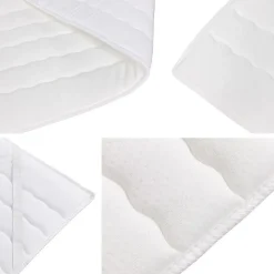 Lit continental Pomona 114, Double, Brun clair, Tissu, Disponible