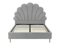 Lit coquillage 160 x 200 cm - Tissu - Gris clair - LIVAYA