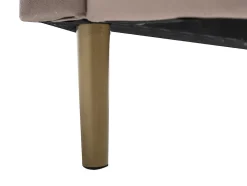 Lit coquillage 140 x 190 cm - Velours - Beige + Matelas - LIVAYA