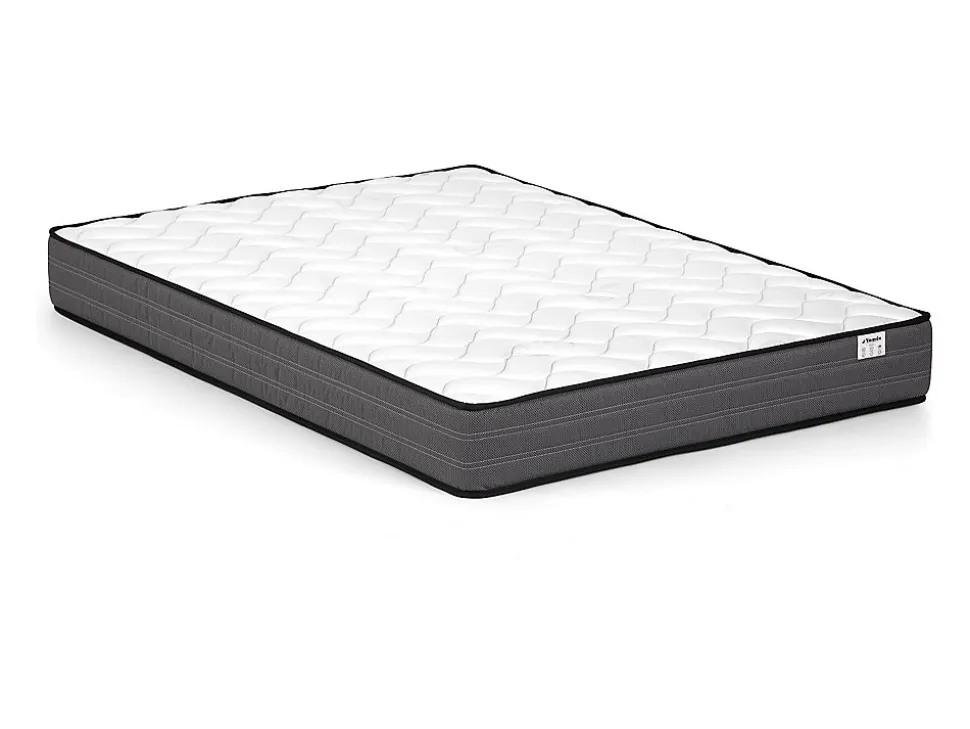 Lit coquillage 140 x 190 cm - Velours - Beige + Matelas - LIVAYA