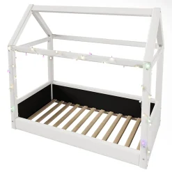 Lit de jour rembourré 90x200 cm, éclairage LED - beige