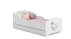 Lit d'enfant Anna 140x70 cm avec tiroir bébé éléphant