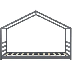 Lit D'enfant Design Maison Vardoe Pin 90 X 200 Cm Gris Foncé en.casa