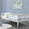 Lit d'Enfant Design Nuuk en Pin 160 x 80 cm Blanc Mat Laqué en.casa