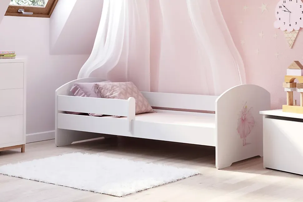 Lit d'enfant LUK avec balustrade 140x70 Princesse en couronne