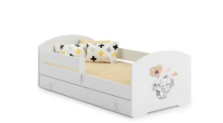 Lit d'enfant LUK avec tiroir et tringle 160x80 Eléphant