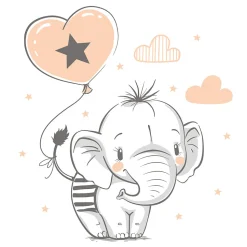 Lit d'enfant LUK avec tiroir et tringle 160x80 Eléphant