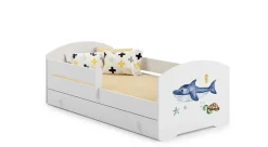 Lit d'enfant LUK avec tiroir et tringle 160x80 Shark