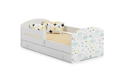 Lit d'enfant LUK avec tiroir et tringle 140x70 étoiles