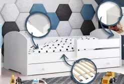 Lit d'enfant LUK avec tiroir et tringle 180x80