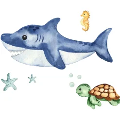 Lit d'enfant LUK avec tiroir et tringle 140x70 Shark