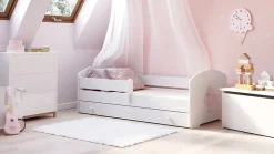 Lit d'enfant LUK avec tiroir et tringle 140x70 Princesse en couronne