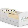 Lit d'enfant LUK avec tiroir et tringle 160x80 Dinosaures