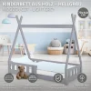 Lit d'enfant ML-Design Tipi 70x140 cm gris clair en bois de pin avec sommier matelas style indien