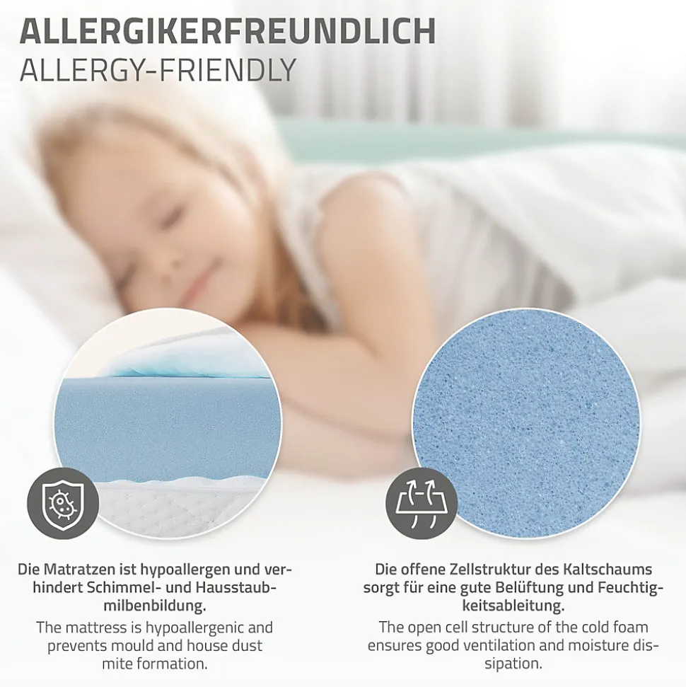 Lit d'enfant ML-Design Tipi 70x140 cm menthe en bois de pin massif avec sommier matelas style indien