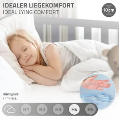 Lit d'enfant ML-Design 80x160 cm gris clair bois de pin massif style maison avec sommier et matelas
